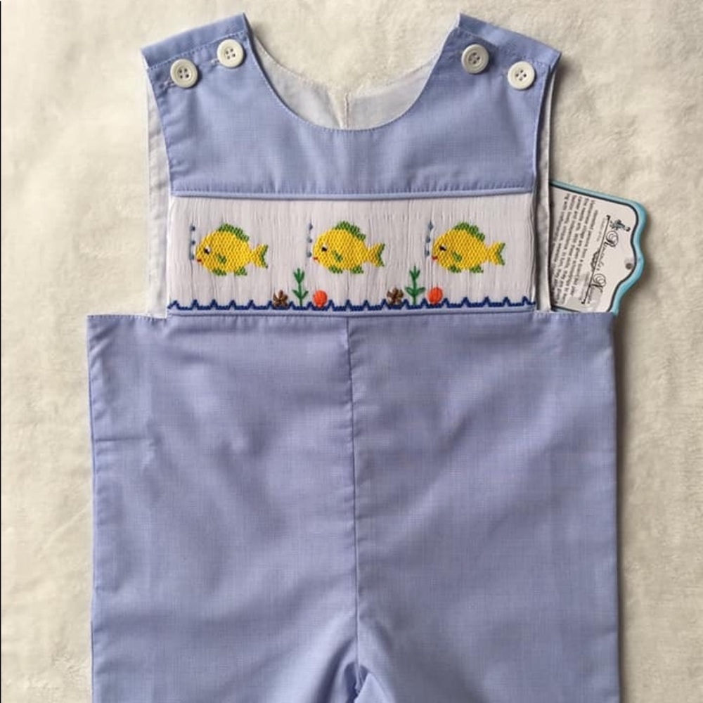 SOLD Boy fish smocked Jon Jon
